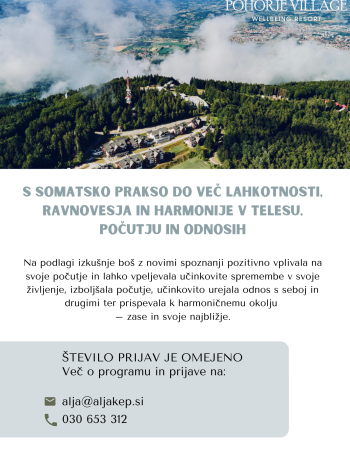 Somatska sobota za ženske na Pohorju z Aljo Kep